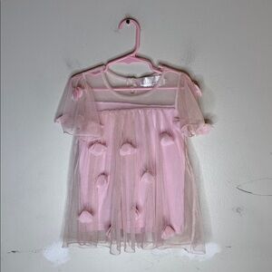 Blossom Couture Pink Tulle Top with Floral Accents Size 3-4 Years